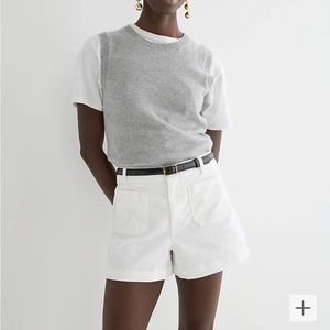 NWT J. Crew Chino Shorts white navy black 16 Women’s front pocket signature